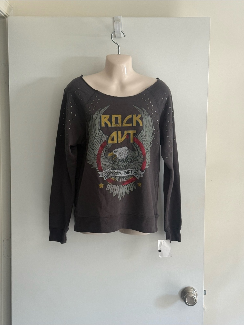 Freeze Black Rock Out With Your Heart Out Sweatshirt with Studs B4
